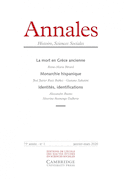 Annales histoire sciences sociales, 2020, no 01